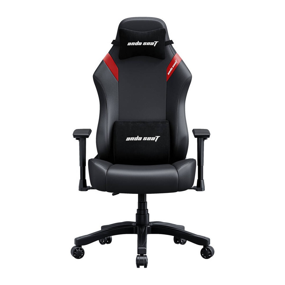 [NS031344] Anda Seat LUNA Series Large Gaming Chair Includes Adjustable Lumbar & Headrest Pillows - Black/Red