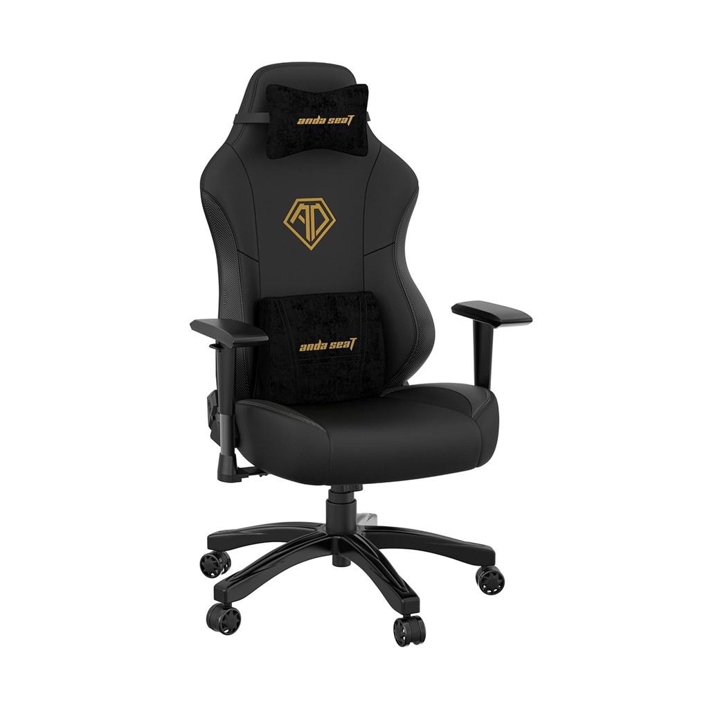 [NS016184] Anda Seat Phantom 3 Premium PVC Leather,Soft Head and Lumbar Pillows,Wide High-density Foam Seat - Black & Gold