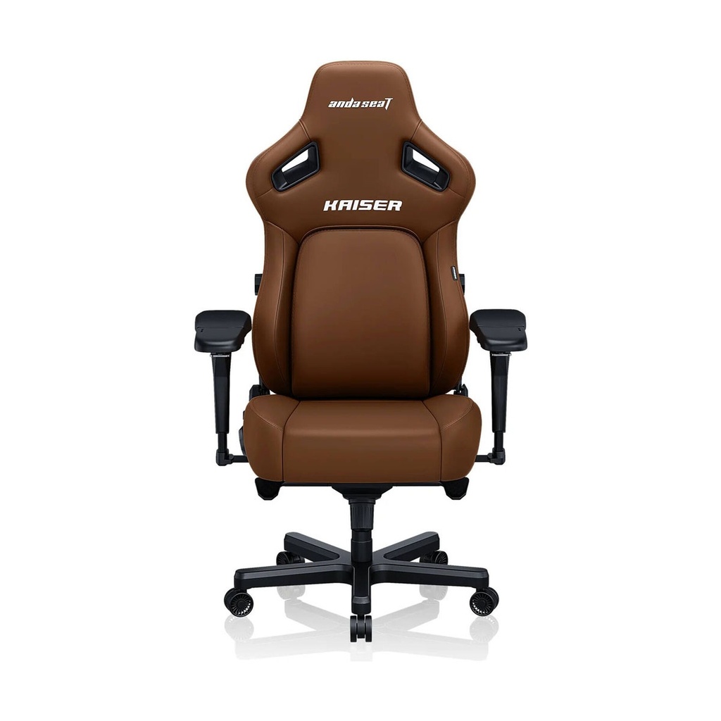 AndaSeat Kaiser 4 XL Gaming Chair Premium PVC Leather, High Density Foam, Memory Foam Head Pillow, Adjustable Armrests - Brown