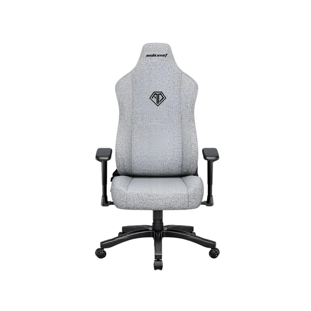 AndaSeat Novis XL Gaming Chair Linen Fabric, Integrated Lumbar Support, 1D Adjustable Armrests - Ash Gray