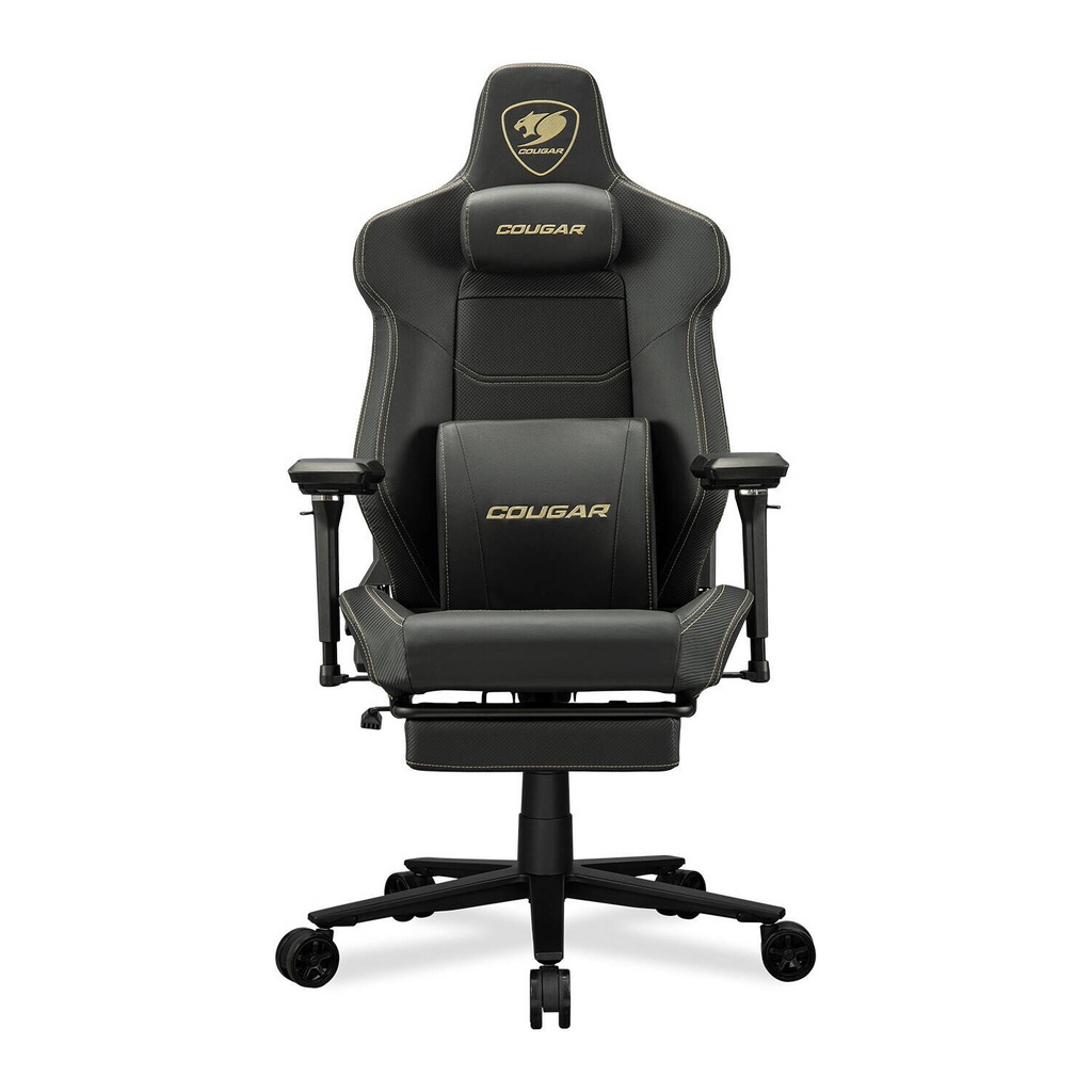 [NS031024] Cougar ARMOR EVO M Gaming Chair, Breathable PVC Leather, 5D Adjustable Armrest, Lumbar Cushion, Full Steel Frame, Class 4 Gas Lift Cylinder Up To 160Kg Capacity, Black/Gold | 3MEVMGLB.0001