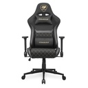 Cougar Armor One V2 Gold F Woven Fabric,4D Folding Armrest,Head And Lumbar Pillow,Full Steel Frame,Gas Lift Height Adjustment -Black/Gold