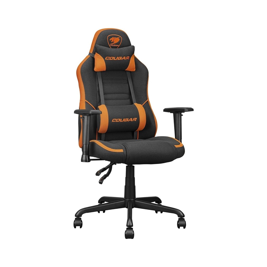 [NS015438] COUGAR Fusion SF Ergonomic Gaming Chair, Woven Fabric, Metal 5-Star Base, Built-in 3D Lumbar Support, Adjustable Armrest, Class 4 Gas Lift Cylinder, 120 kg - Orange/Black | 3MFSFORB.0001