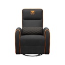 Cougar Sofa Fidom Breathable Imitation Linen Upholstery, Lumbar Support, Recline, Swivel & Rock Features - Black/Orange