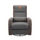 Cougar Sofa Fidom Breathable Imitation Linen Upholstery, Lumbar Support, Recline, Swivel & Rock Features - Gray/Orange