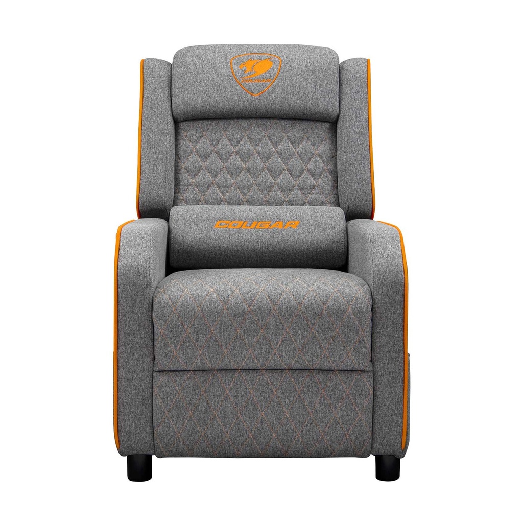 [NS029503] Cougar Sofa Ranger One Grav HeadRest And Lumbar Pillow Side Storage Pocket - Grey/Orange