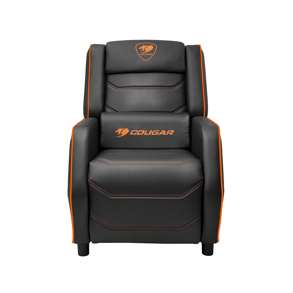 [NS029509] Cougar Sofa Ranger S Breathable PVC Leather, Headrest Lumbar Pillow, Adjustable Design Black/Orange