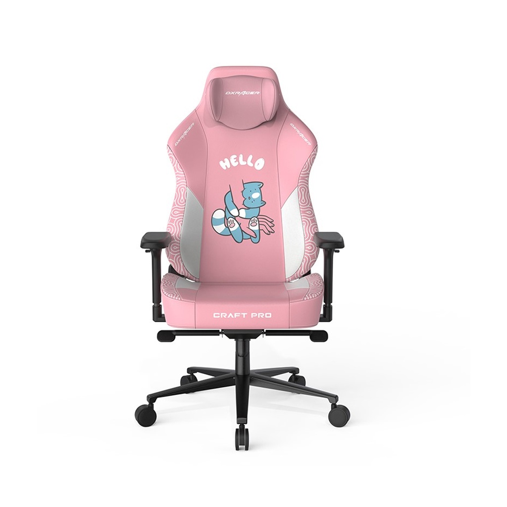 [NS011605] DXRacer Craft Pro Hello Cat Unique Embroidery Ergonomic Support Gaming Chair - Pink