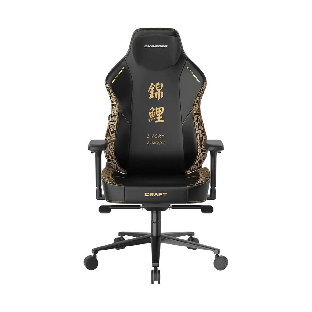 [NS028962] DXRacer Craft Series XL EPU LeatheretteMulti-functional Tilt Mechanism 2D Integrated Lumbar, 4D Adjustable Armrest - Koi Fish Black