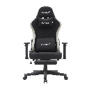 Gamax Gaming Chair Adjustable Armrest 360 Degree Swivel Seat With Premium Fabric & Foot Res - Black