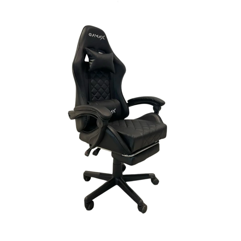 [NS029835] Gamax Gaming Chair with Linkage Function Armrest & Retactable Footrest (Black)