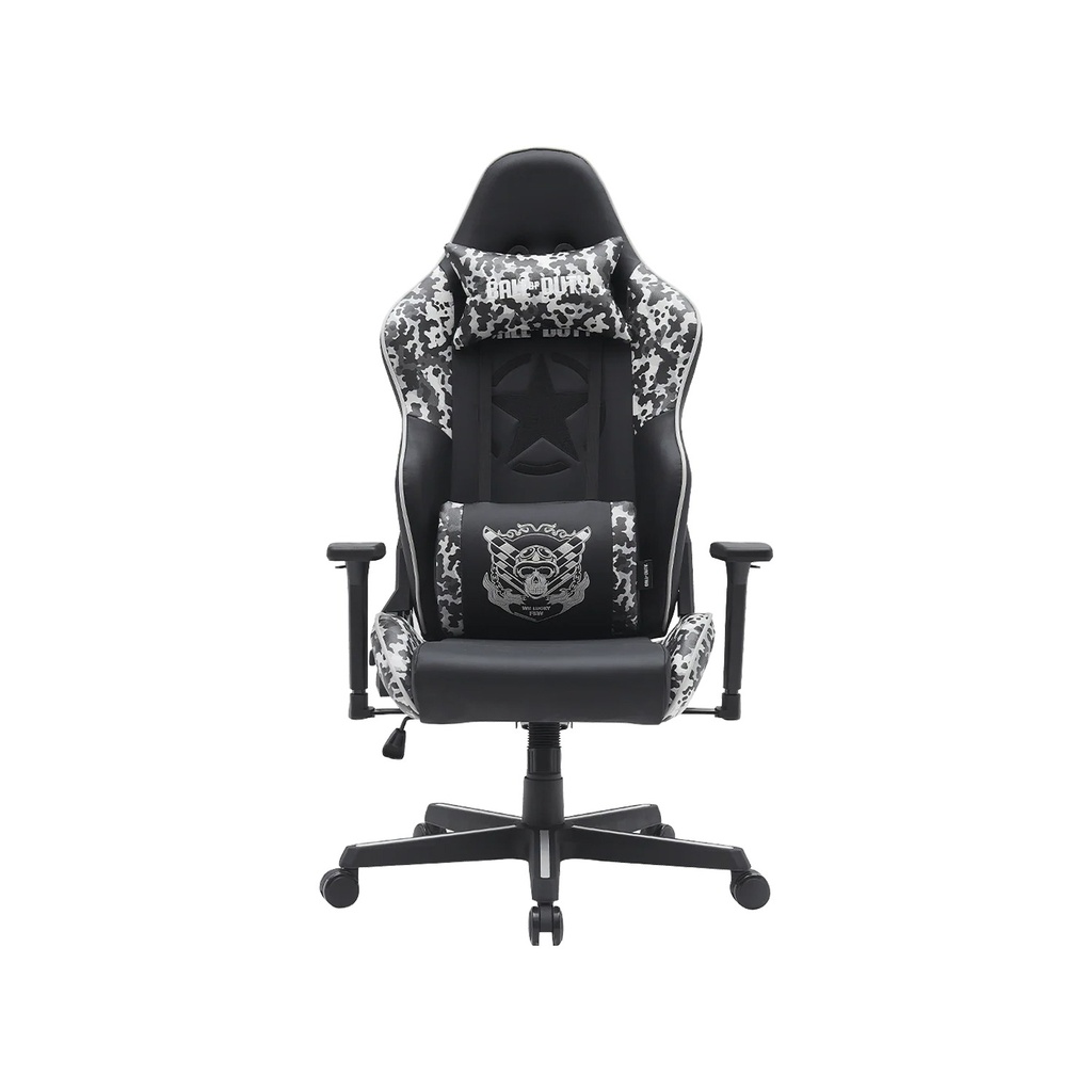 [NS030036] GameOn Call Of Duty Gaming Chair Material PU + PVC, Arm Rests 4D, Adustable, Gas Lift 80mm Class 4, Frog Mechanism - Grey & black