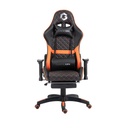 GAMEON Gaming Chair Durable and luxurious PVC+PU leather, Adjustable 2D Armrest & Foot Rest - Orange/Black