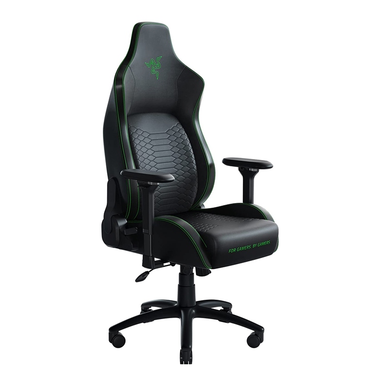 [NS003429] Razer Iskur Gaming Chair with Built-in Lumbar Support Multi-Layered Synthetic Leather Material - Black/Green