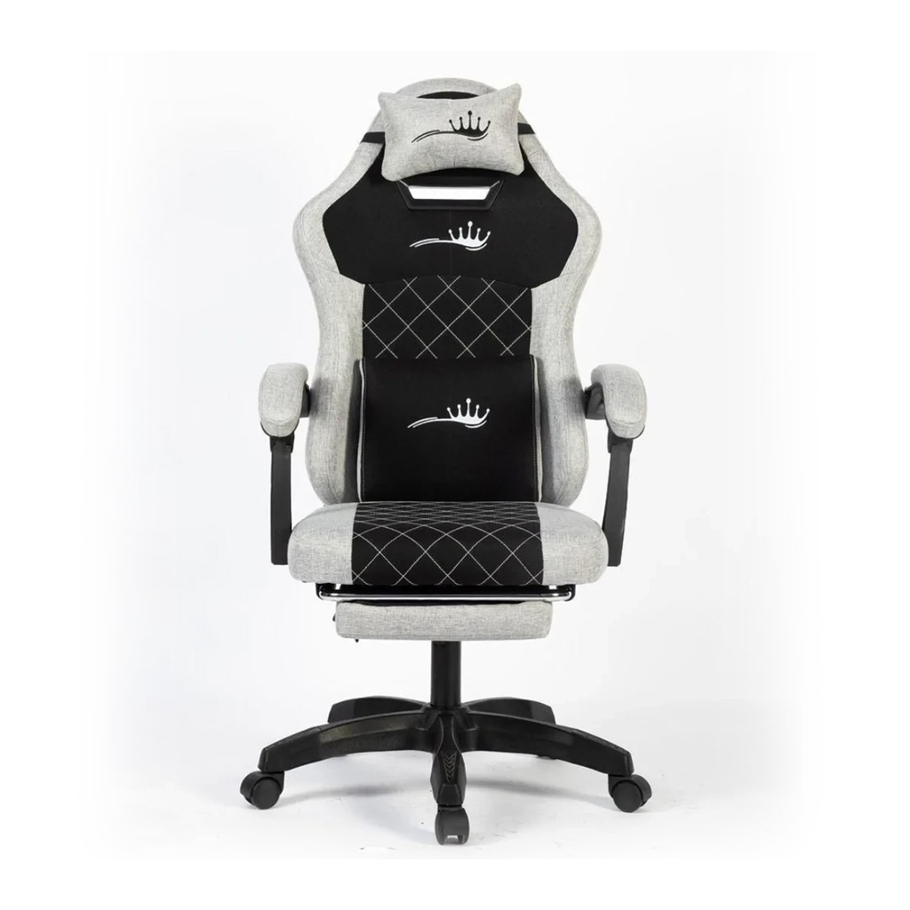 Royal C23 Gaming Chair with Adjustable Headrest, Lumbar Pillow - Black and Gray