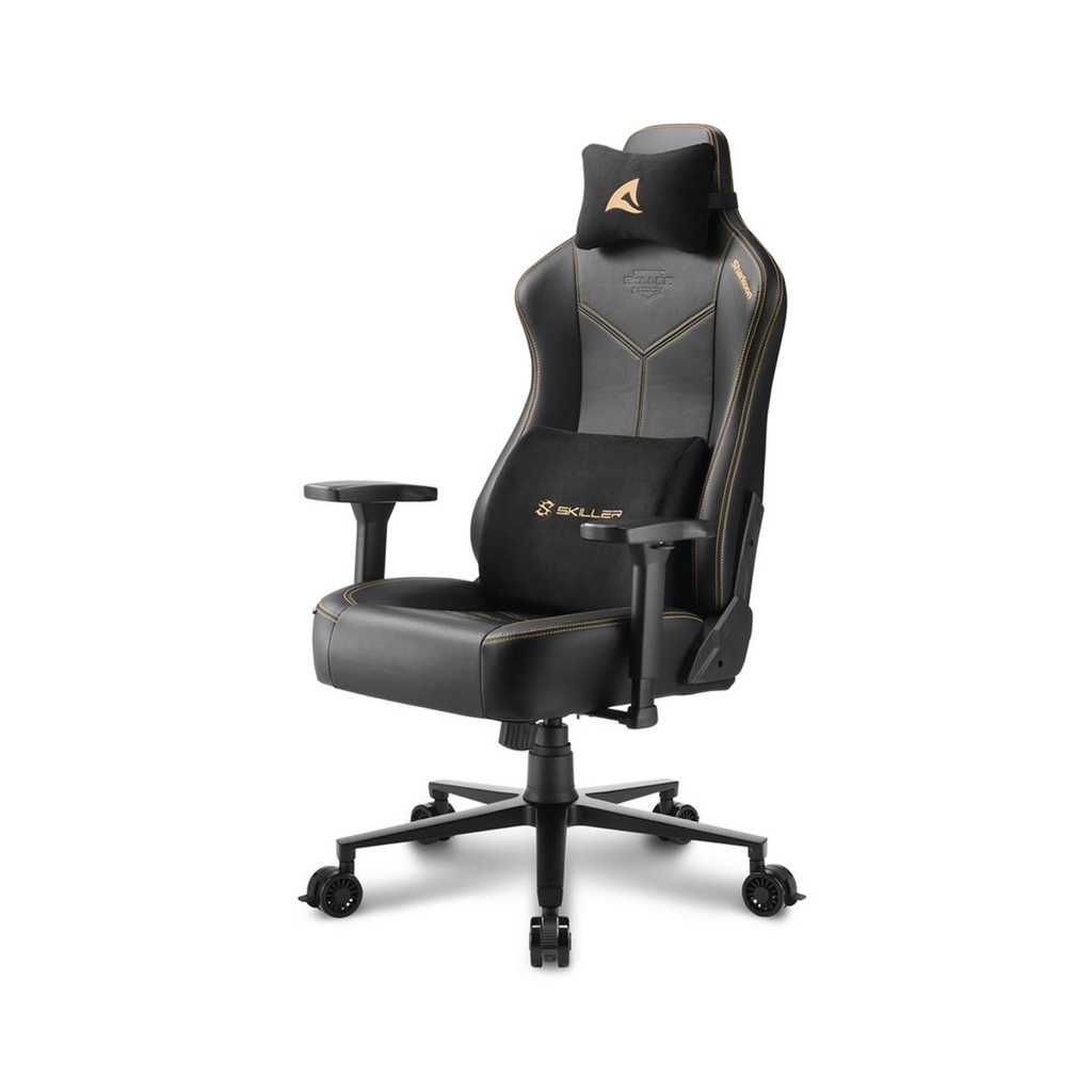 [NS016496] Sharkoon SKILLER SGS30 Gaming Chair Adjustable Backrest, Angle Headrest & Lumbar Cushion, Adjustable Armrests 3D, Adjustable Tilt Angle - Black & Beige