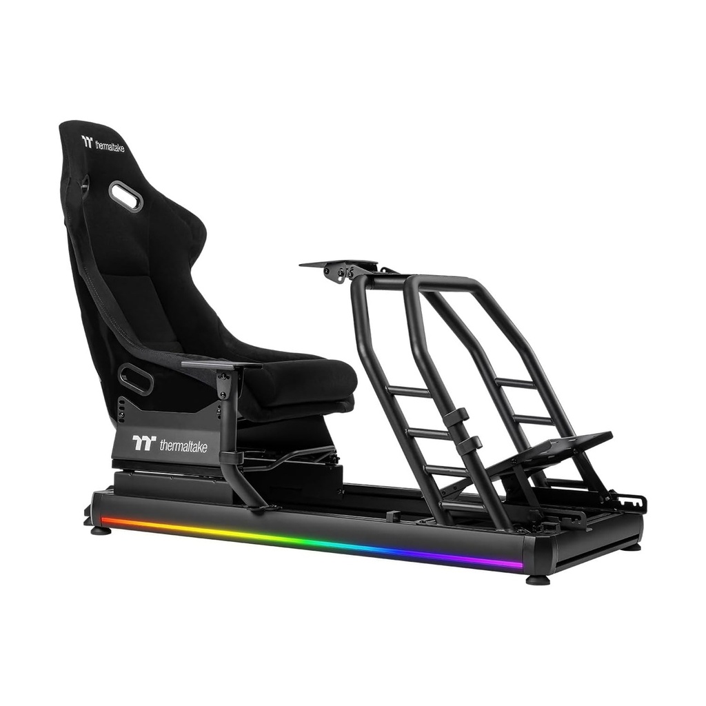 [NS028781] Thermaltake GR500 Racing Simulator Cockpit, Fiberglass Bucket Seat with Cotton Fabric Cover,RGB LED Lighting Strip - Oxide black