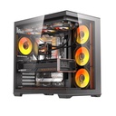 Darkflash C280 E-ATX Full-Tower PC Gaming Case, 7×ARGB Fans Included, 270° Tempered Glass, Reverse Connection Motherboard Compatible, 360mm Radiator Support, Black | C280B
