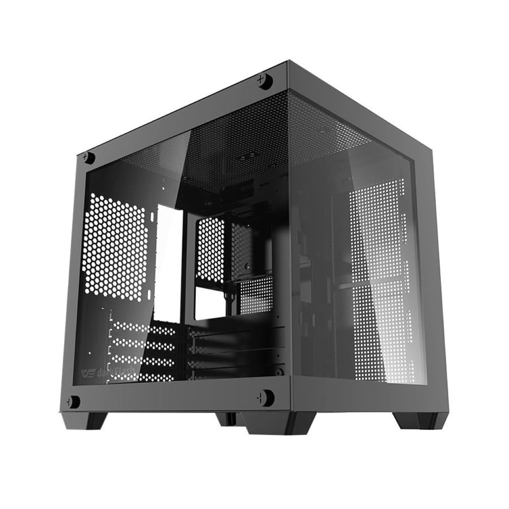 [NS033335] Darkflash D275M M-ATX Tempered Glass Gaming PC Case with 3 Pre-Installed ARGB Fans - Black