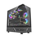 Darkflash DS950 ATX Gaming PC case with 6ARGB Fans, 270 Degree Panoramic Tempered Glass Design - Black