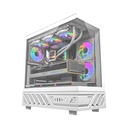 Darkflash DS950 ATX Gaming PC case with 6ARGB Fans, 270 Degree Panoramic Tempered Glass Design - White