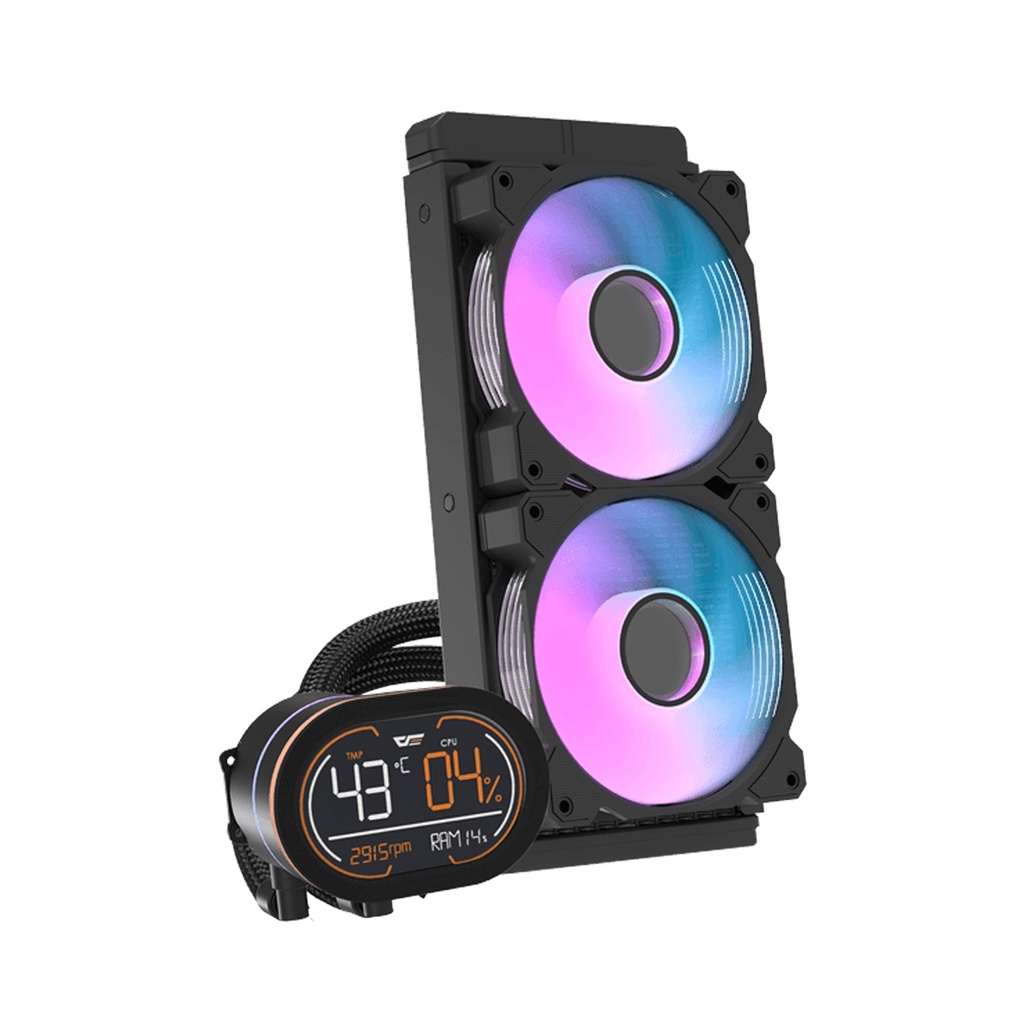 [NS033327] DarkFlash All-in-One 360mm Liquid CPU Cooler CPU support socket LGA,Comes with LCD Magnetic display, Low noise CPU Liquid Cooler-Black