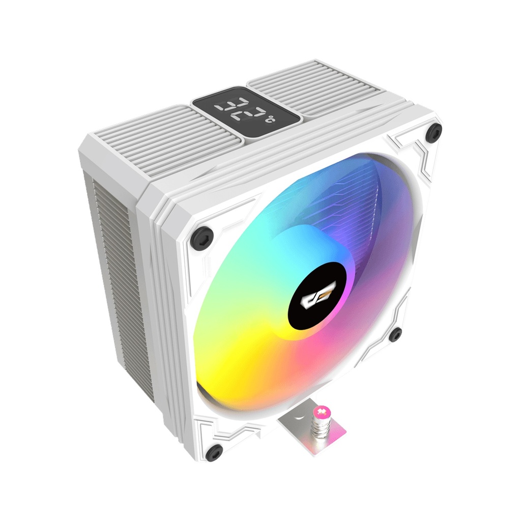Darkflash M400 Digital Display Tower CPU Cooler with 4 Heats pipes - White