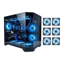 Tortox Prism Neo M-ATX/ITX Triple Glass Gaming PC Case with 6*120mm ARGB Case Fans - Black