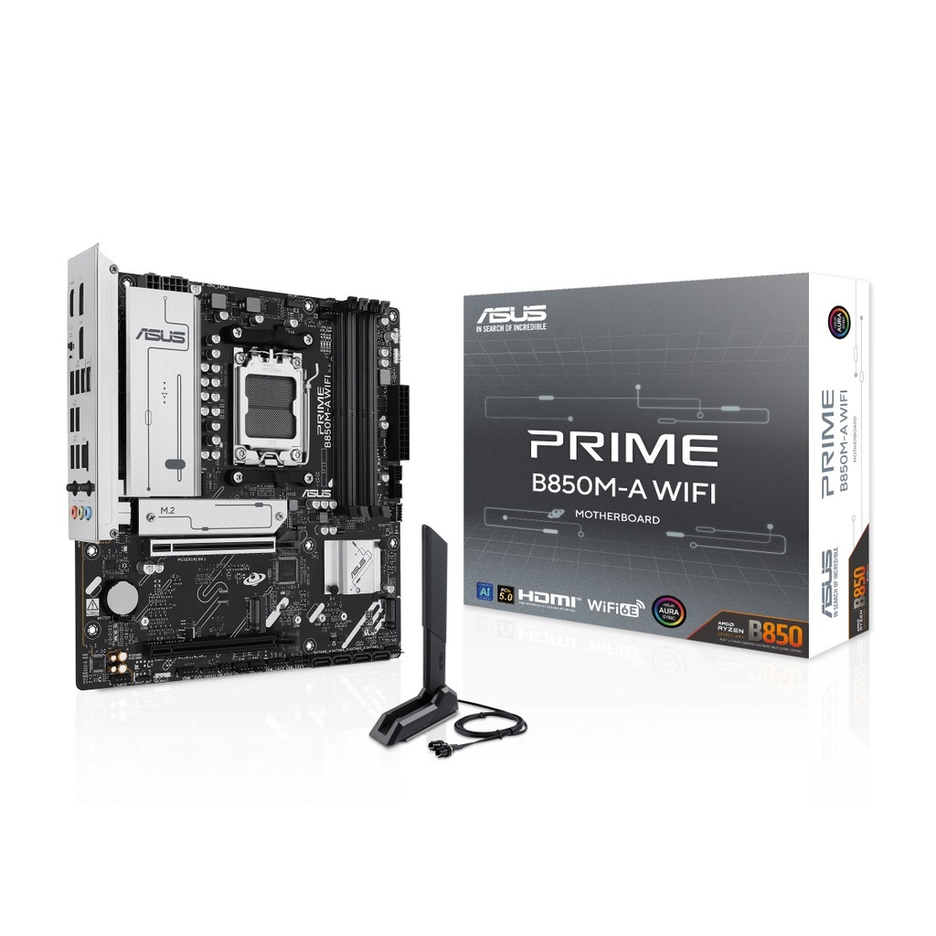 [NS030078] Asus Prime B850M-A Wifi 6E PCIe 5.0 Ai PC Ready AMD Gaming MotherBoard