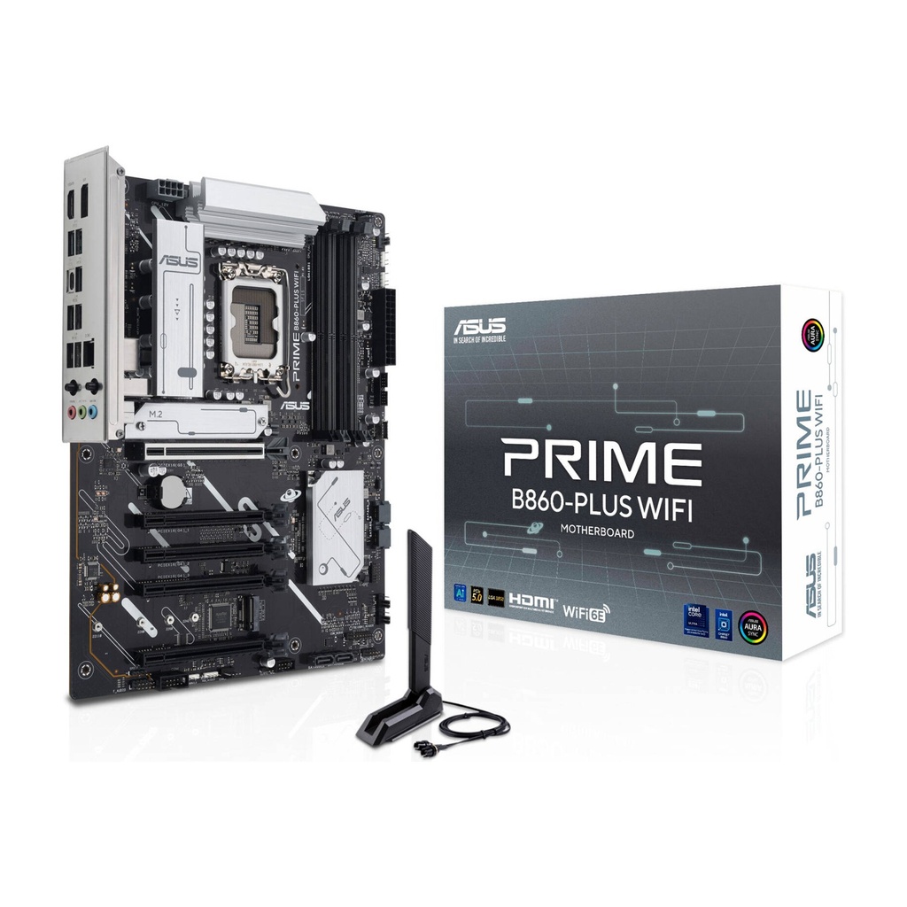 [NS031318] ASUS Prime B860-Plus WiFi LGA 1851 ATX Motherboard, Intel B860 Chipset, 4x DIMM DDR5 Slots, Up to 256GB Max Memory, 5x PCIe x16 Slots, 2x M.2 Slots, WiFi & BT Connectivity | 90MB1K50-M0EAY0