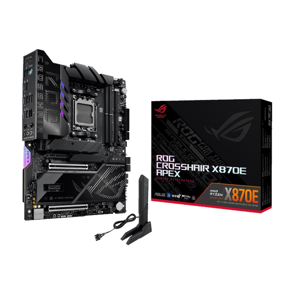 [NS030081] Asus Rog CrossHAir X870E Apex Wifi 7 Ai PC Ready PCIe 5.0 Ready DDR5 AMD Gaming MotherBoard
