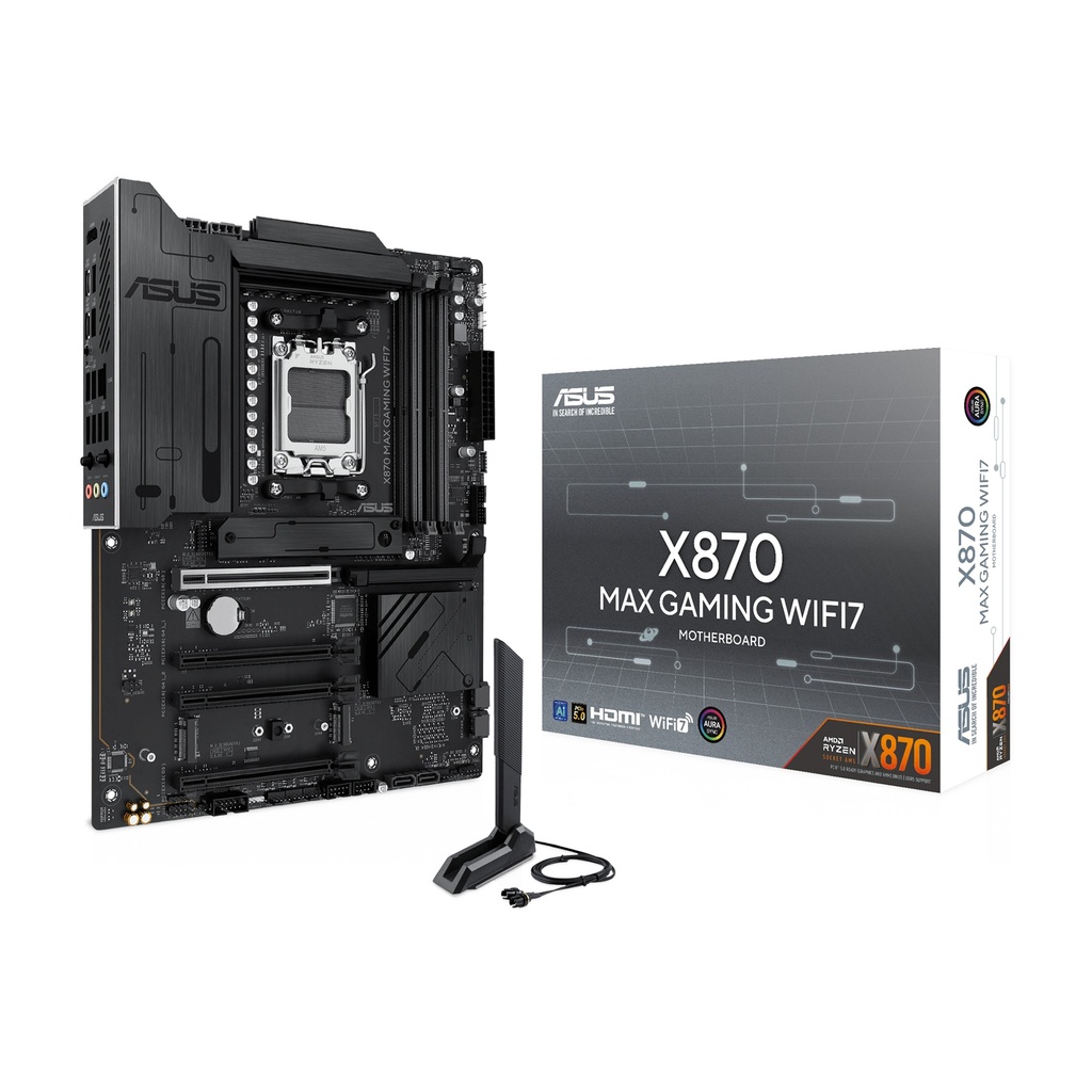 Asus X870 Max Gaming Wifi7 AMD Ryzen PCIe 5.0 Ready Gaming MotherBoard - Black