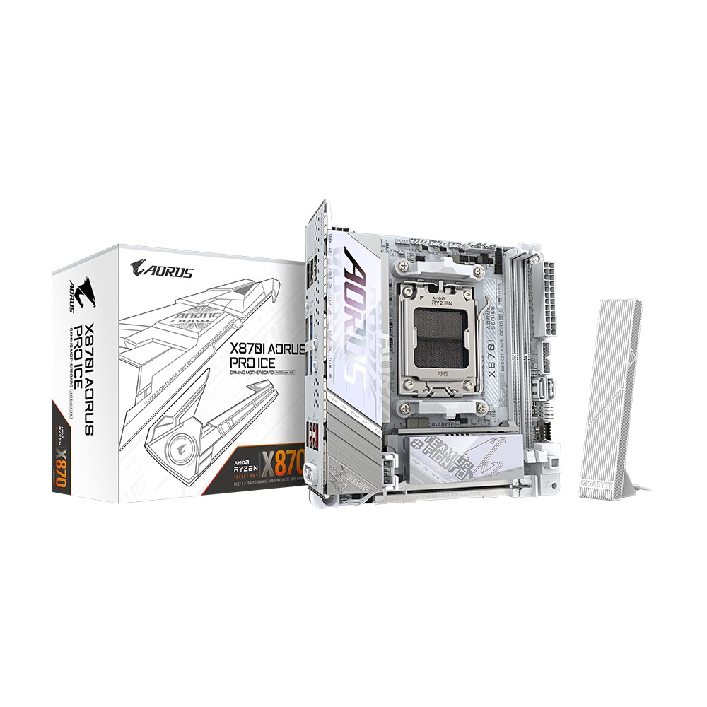 [NS028169] GigaByte X870I Aorus Pro Ice Wifi7 AMD Ryzen DDR5 Gaming Motherboard