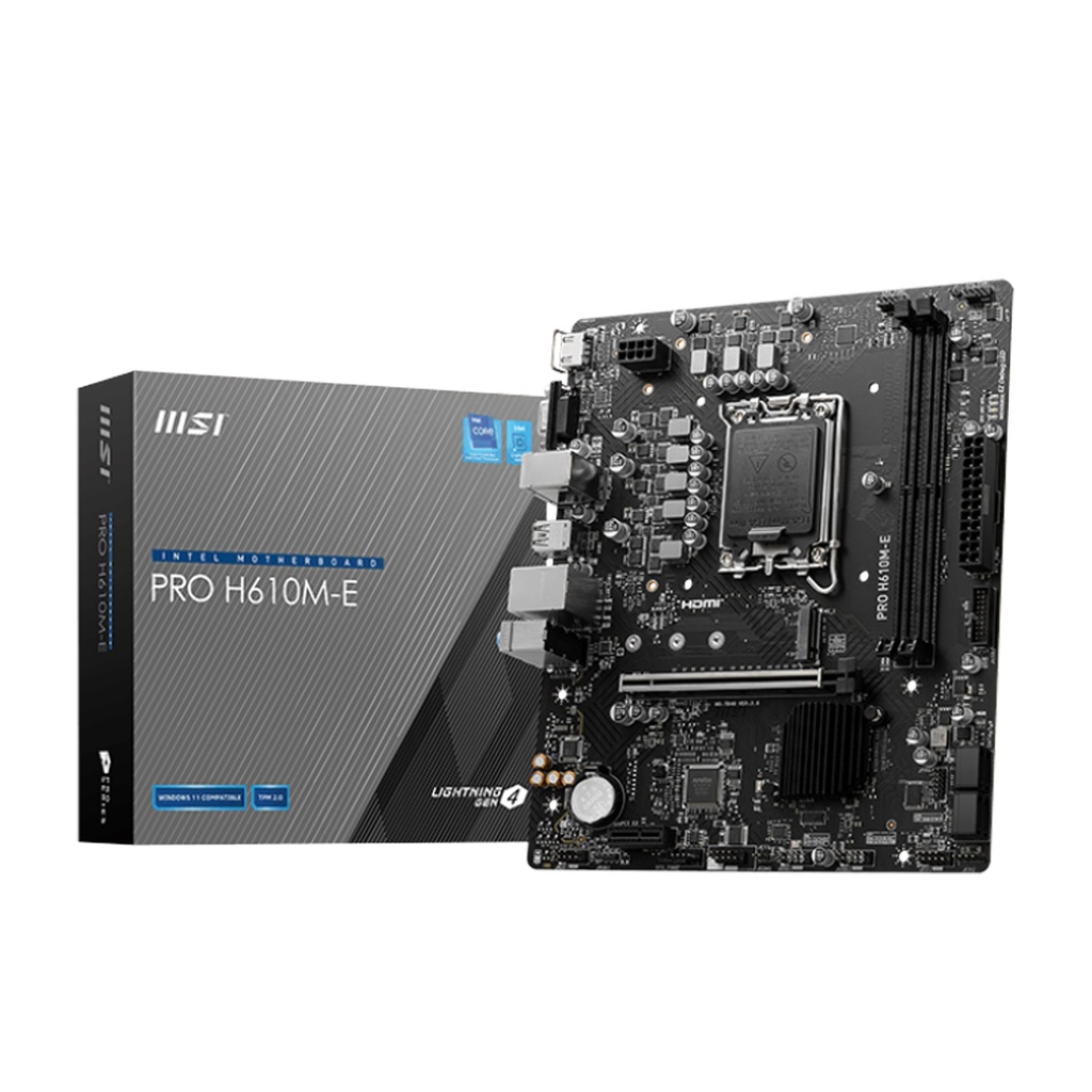 [NS031209] MSI Intel PRO H610M-E DDR5 mATX Motherboard, LGA 1700 Socket