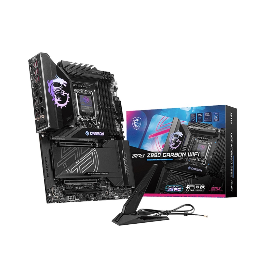 [NS030231] MSI MPG Z890 Carbon Wi-Fi 7 ATX Gaming Motherboard, LGA 1851 Socket, DDR5 Memory Supports | 911-7E17-001