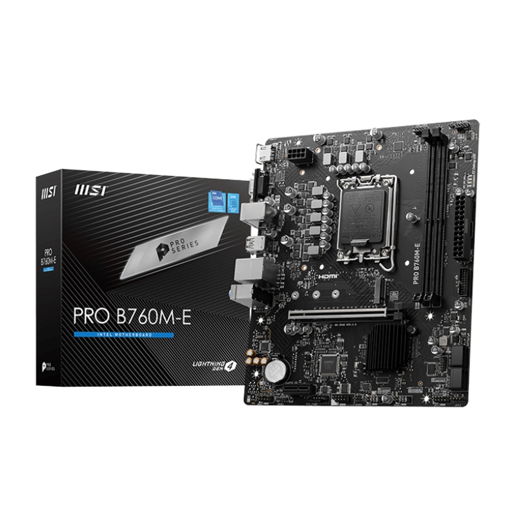 [NS031016] MSI PRO B760M-E – mATX LGA1700 DDR5 Motherboard with PCIe 4.0 & Dual-Channel Support | 911-7D48-071