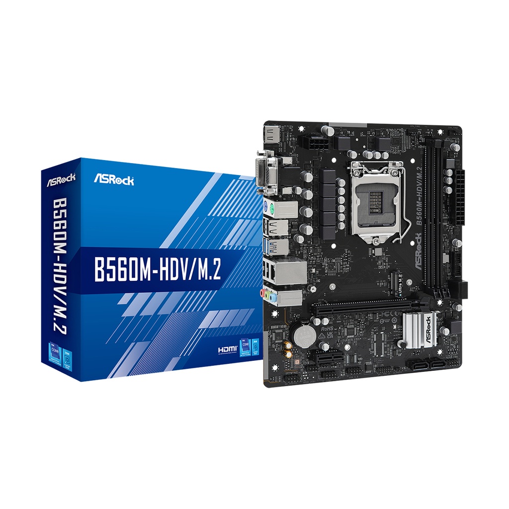 [NS012977] ASRock B560M-HDV/M.2, Intel B560 Chipset, Micro ATX MotherBoard