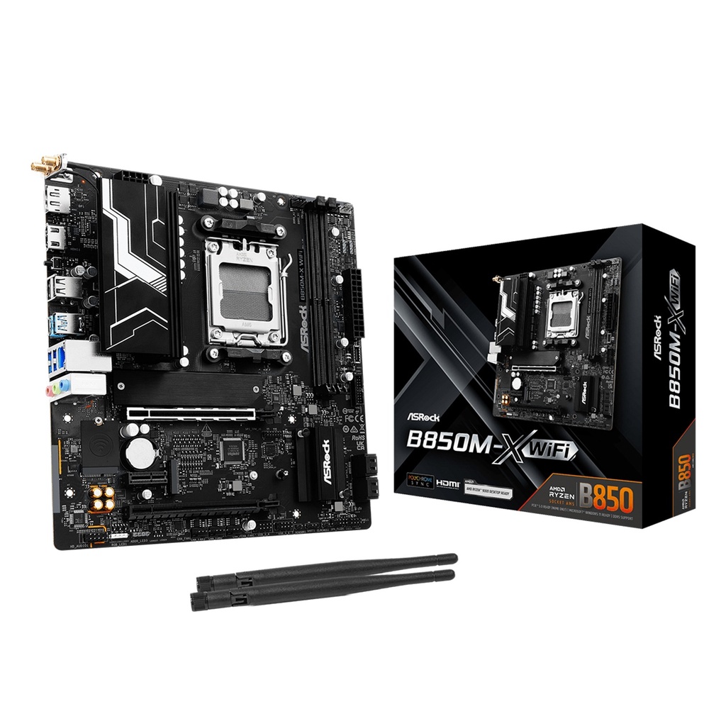 Asrock B850M-X WiFi AM5 for AMD Ryzen, DDR5 PCIe 5.0 Gaming Motherboard