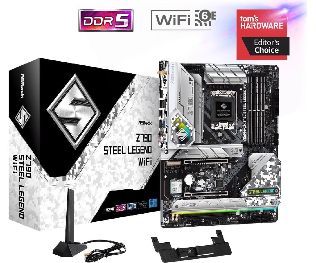 ASRock Z790 Steel Legend WiFi 6E - BT LGA 1700 Intel Z790 SATA 6Gb/s DDR5 ATX Intel Motherboard
