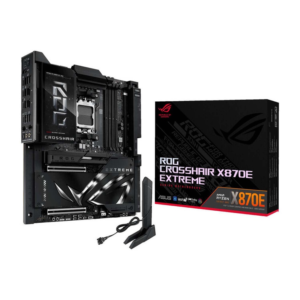 ASUS ROG Crosshair X870E Extreme AM5 E-ATX Motherboard, AMD X870E Chipset, 4x DDR5 DIMM Slots, 256GB Max Memory, x2 PCIe 5.0 x16 slots, 5 x M.2 Slots | 90MB1LB0-M0EAY0