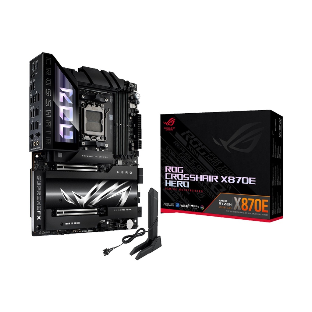 [NS026360] Asus Rog CrossHair X870E Hero AMD Ryzen Wi-Fi7 DDR5 ATX Gaming Motherboard