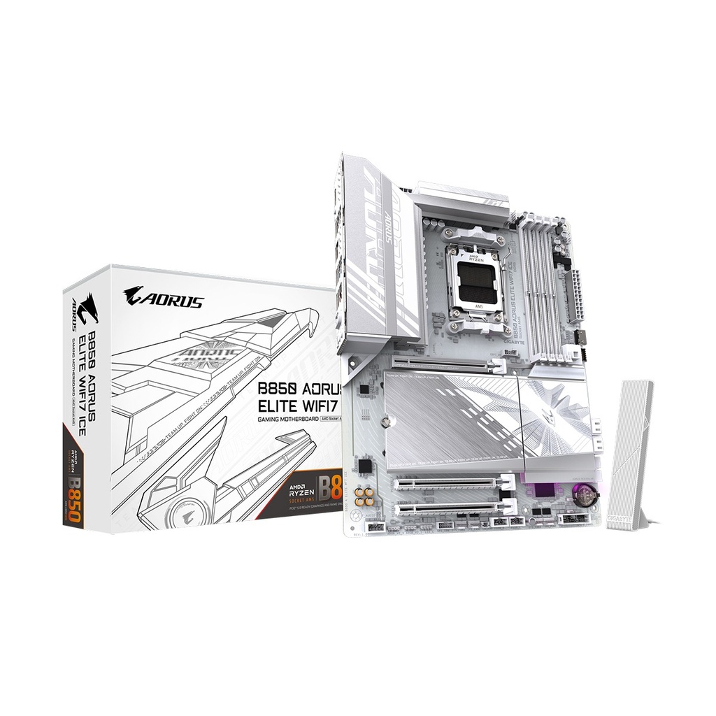 GigaByte B850 Aorus Elite Wifi7 ICE AMD Ryzen DDR5 Gaming Motherboard
