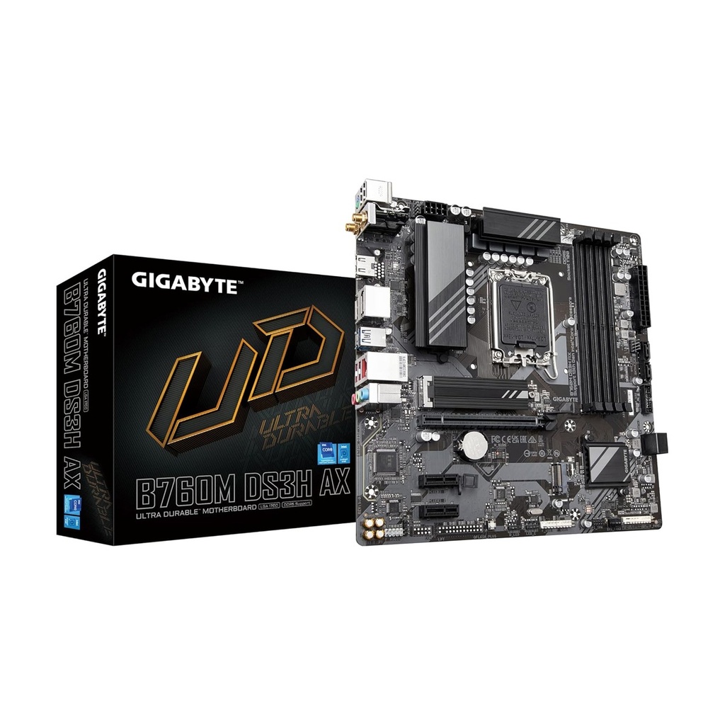 [NS029523] GigaByte Intel B760M DS3H 1.3 AX WIFI DDR5 MotherBoard