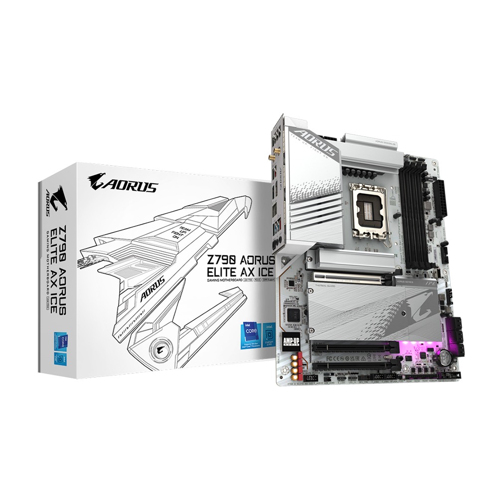 GigaByte Intel Z790 AORUS ELITE AX ICE DDR5 Gaming MotherBoard Wifi- White