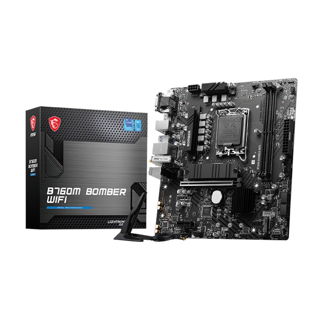 [NS015809] MSI B760M Bomber Wi-Fi Motherboard Dual Channel DDR5-6400+MHz, LGA 1700 Socket