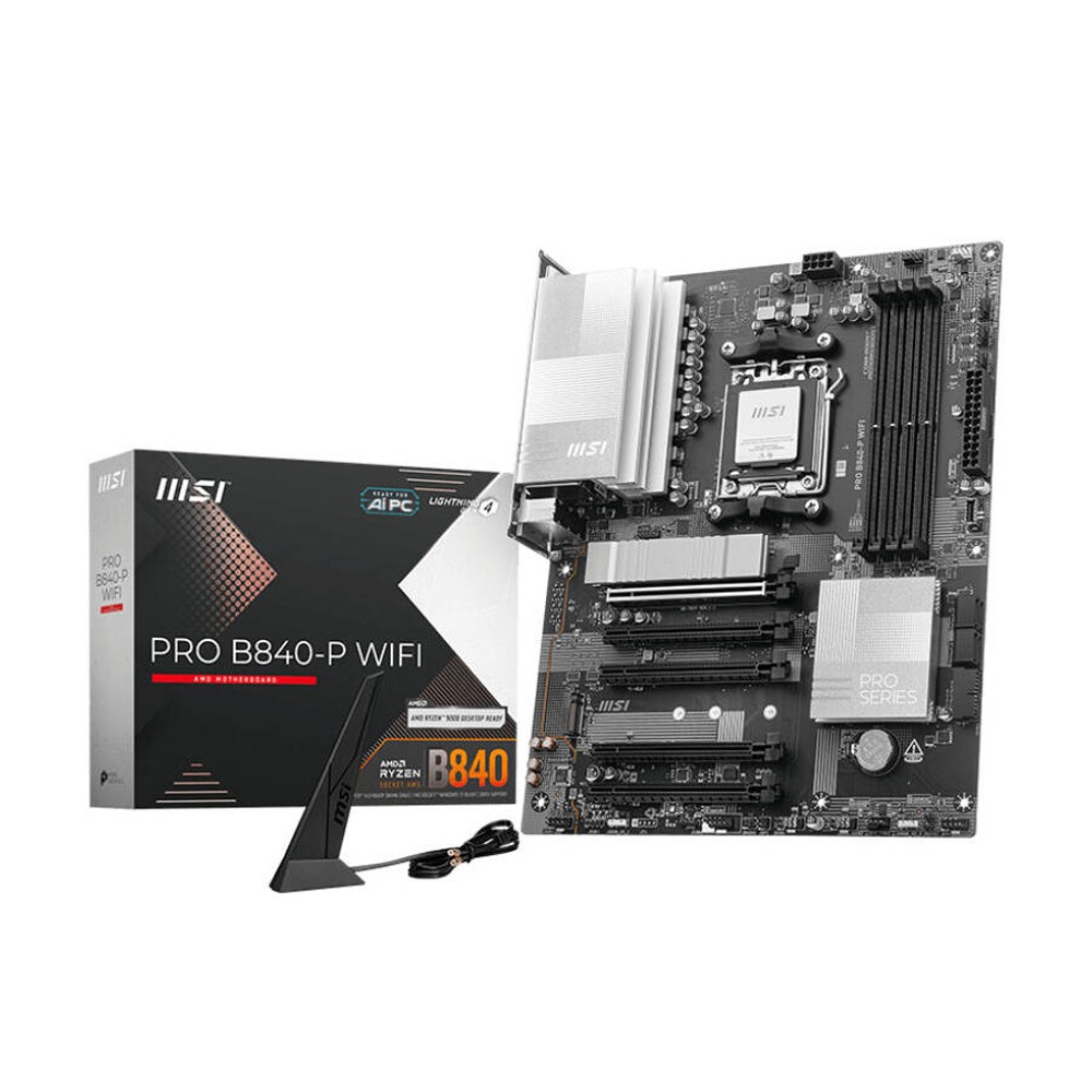 MSI Pro B840-P Wifi, PCIe 4.0 Ready DDR5 AMD Ryzen Gaming MotherBoard