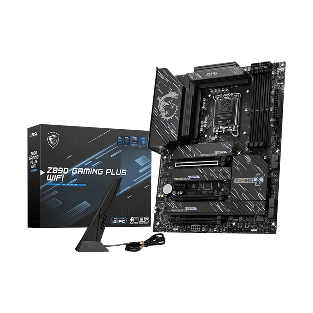 MSI Z890 Gaming Plus Wi-Fi 7 ATX Gaming Motherboard, LGA 1851 Socket, DDR5 Memory Supports
