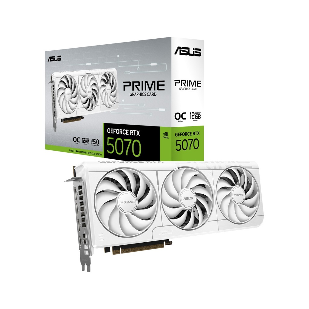 [NS033376] Asus Prime GeForce RTX 5070 OC Edition 12GB GDDR7 Graphic Card - White