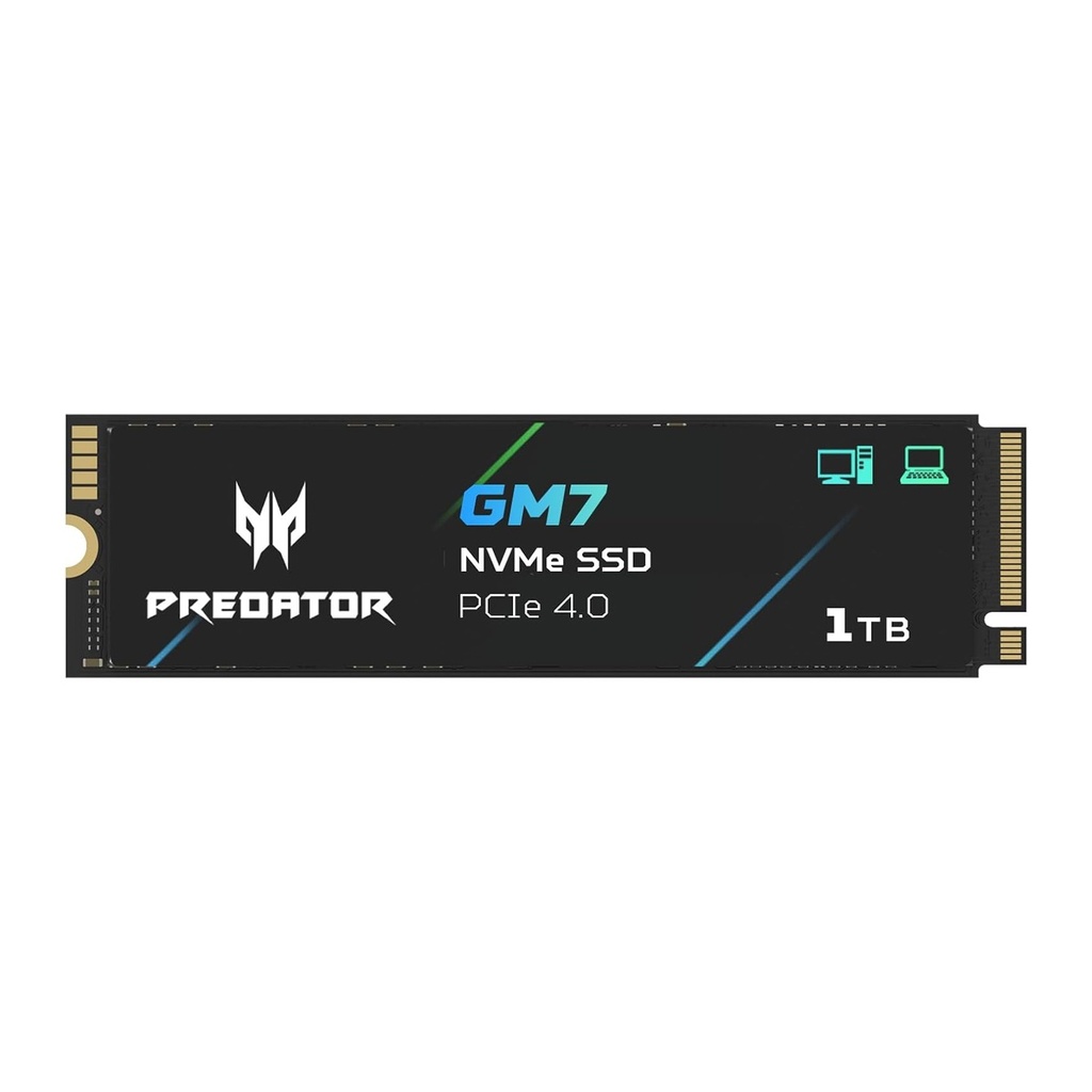 Acer Predator GM7 1TB NVMe 1.4 PCle Gen 4x4 M.2 SSD Read Speed Upto 7400MB/s Write Upto 6500MB/s