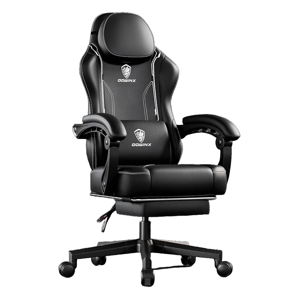 [NS033420] Dowinx Gaming Chair with Footrest Lumbar Support Multifunctional Tilt Mechanism -Black /Gray